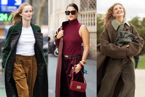 Вельветовые брюки этих трех цветов носят сейчас модные инфлюенсеры