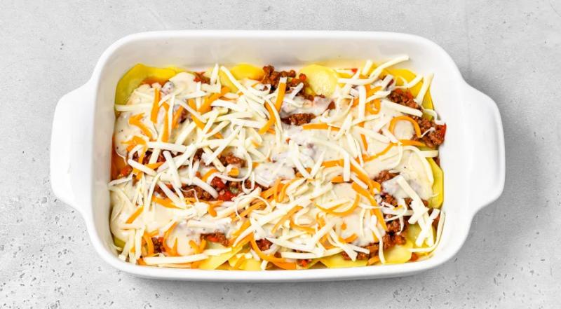 Картофельная лазанья с фаршем, пошаговый рецепт с фото на 1226 ккал