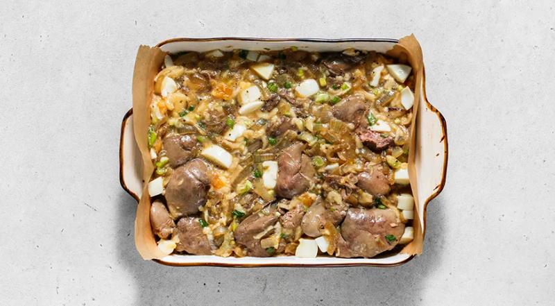 Запеканка с куриной печенью, пошаговый рецепт с фото на 504 ккал