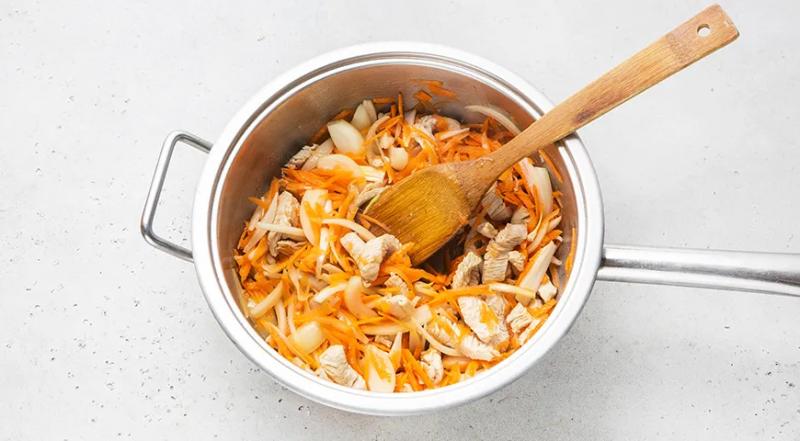 Гречка по-купечески с индейкой, пошаговый рецепт с фото на 453 ккал