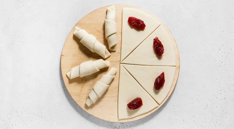 Постные рогалики с повидлом, пошаговый рецепт с фото на 355 ккал