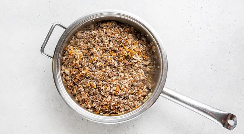 Рис с гречкой и фаршем, пошаговый рецепт с фото на 653 ккал