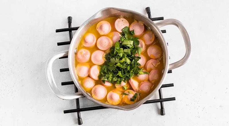 Суп с сосисками и вермишелью, пошаговый рецепт с фото на 151 ккал