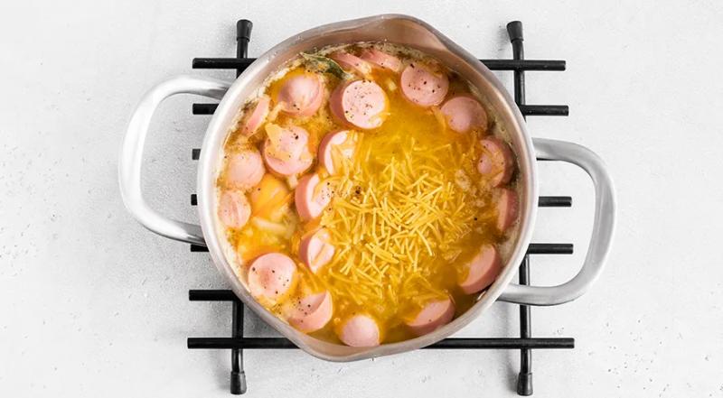 Суп с сосисками и вермишелью, пошаговый рецепт с фото на 151 ккал